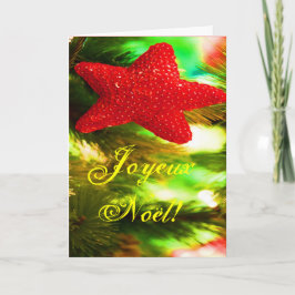 Cartão De Festividades Natal Joyeux Noel Red Christmas Star I