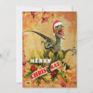 Cartão De Festividades Natal Jurássico feliz (II)