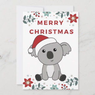 Cartão De Festividades Natal Koala Neve Inverno Animais Coalas Feriado