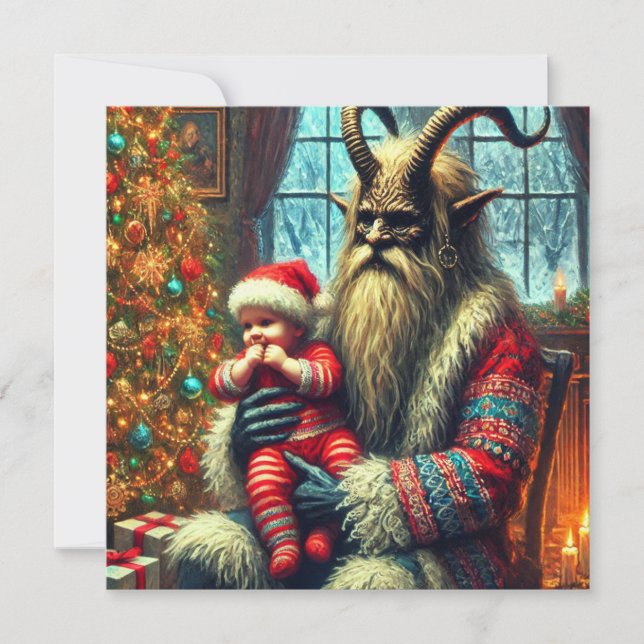 Cartão De Festividades Natal Krampus (Frente)