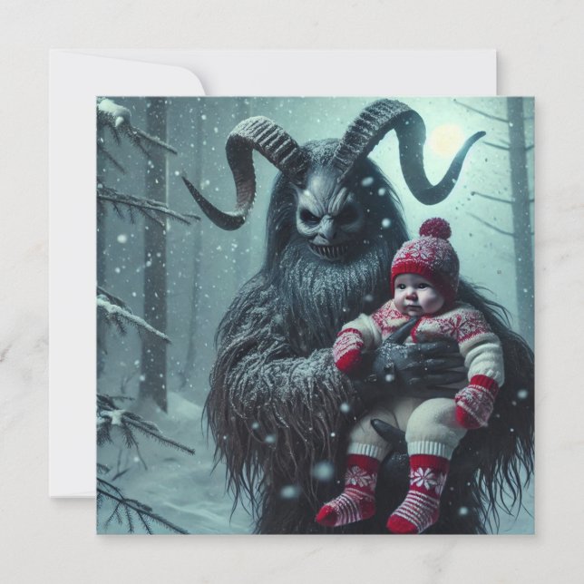 Cartão De Festividades Natal Krampus (Frente)