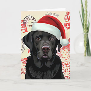 Cartão De Festividades Natal lab preto