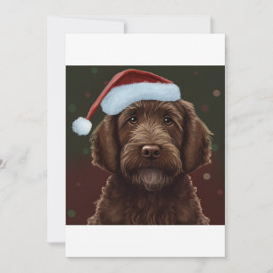 Cartão De Festividades Natal Labradoodle, Presente de amante de cachorro
