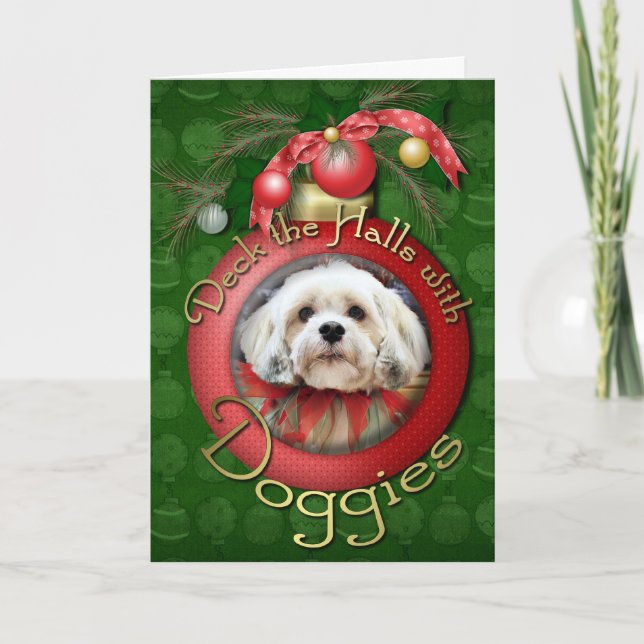 Cartão De Festividades Natal - Lhasa Apso - Muffie (Frente)