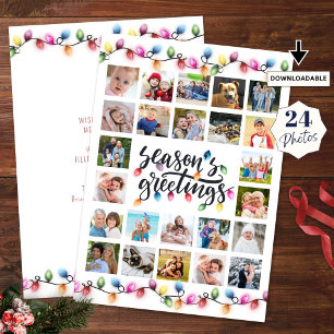 Cartão De Festividades Natal Lights Seasons Saudações 25 Fotos