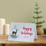 Cartão De Festividades Natal Llama Winter Snow Non-Photo<br><div class="desc">Papais noeis Llama deseja sua saúde,  riqueza e felicidade. Adicione seu nome de família e envie com amor.</div>