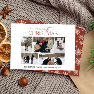 Cartão De Festividades Natal mais Alegre Elegante 5 colagem de fotos Lara