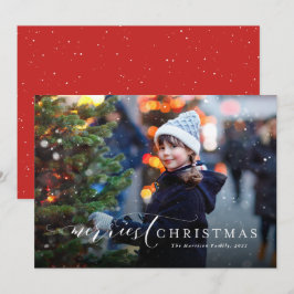 Cartão De Festividades Natal mais alegre simples e elegante uma foto