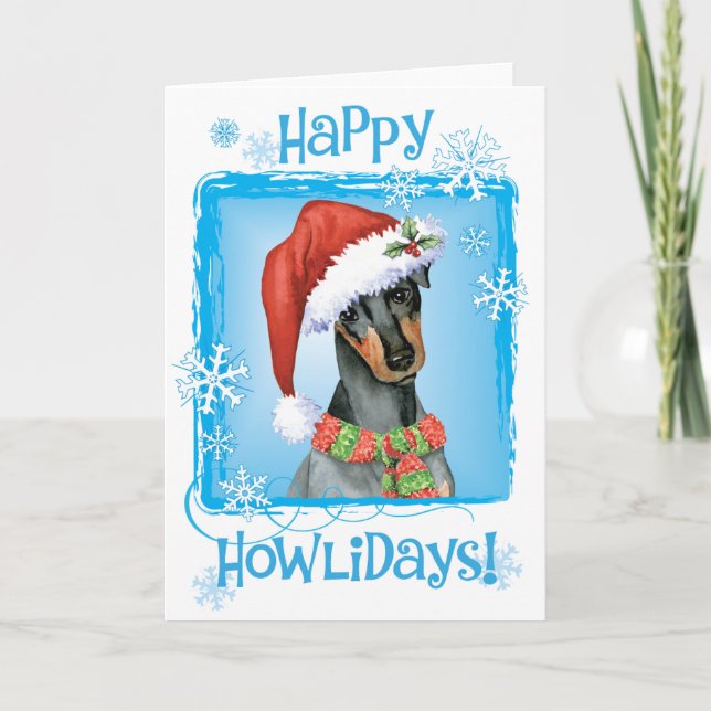 Cartão De Festividades Natal Manchester Terrier (Frente)