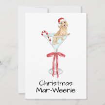 Natal Mar-Weenie Dachshund Dog Watercolor