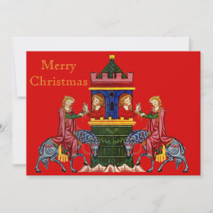 Cartão De Festividades Natal medieval da feliz