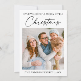 Cartão De Festividades Natal Minimalista da Caneta de Tinta Caligráfica