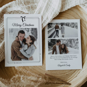 Cartão De Festividades Natal minimalista do Arco preto simples