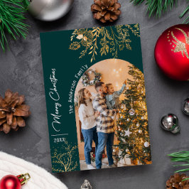 Cartão De Festividades Natal minimalista do feriado de fotos em arco de o