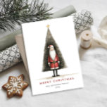 Cartão De Festividades Natal Minimalista e Whimsical Papai Noel<br><div class="desc">Surpreenda e traga alegria aos próximos e torne a celebração inesquecível. Para mais personalização,  clique no link "personalizar mais" e use nossa ferramenta design para modificar esse modelo.</div>