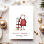 Cartão De Festividades Natal Minimalista e Whimsical Papai Noel<br><div class="desc">Surpreenda e traga alegria aos próximos e torne a celebração inesquecível. Para mais personalização,  clique no link "personalizar mais" e use nossa ferramenta design para modificar esse modelo.</div>