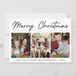 Cartão De Festividades Natal Minimalista Elegante | Família Moderna 3 Fot