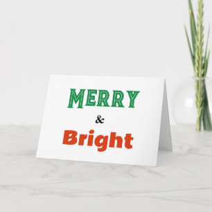 Cartão De Festividades Natal Minimalista Festivo Palavras Alegre & Brilha