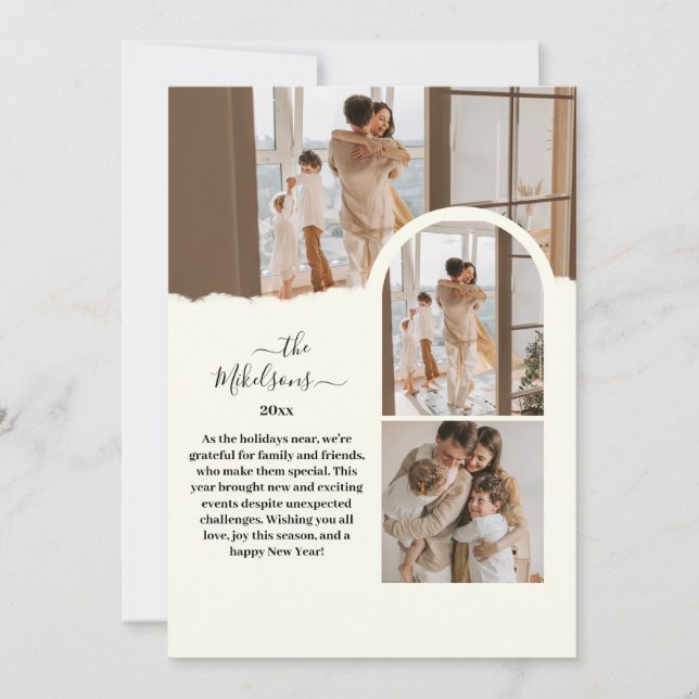 Cartão De Festividades Natal minimalista | Imagem Simples Chic (Frente)