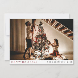 Cartão De Festividades Natal mínimo elegante | Retrato da família moderna