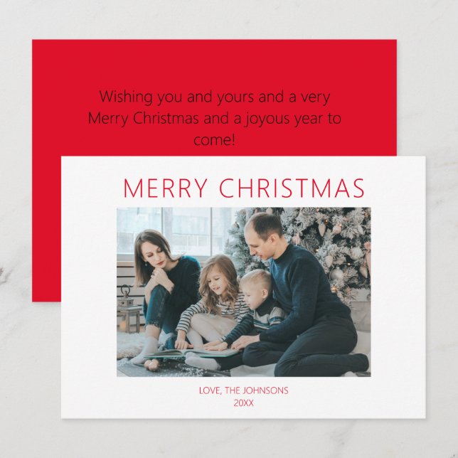 Cartão De Festividades NATAL MÍNIMO Vermelho (Frente/Verso)