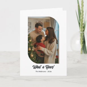 Cartão De Festividades Natal moderno da Colagem de Fotos "Ano em Revisão"