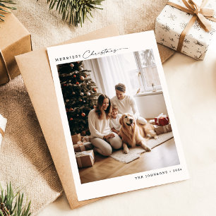 Cartão De Festividades Natal Moderno Da Família Mais Merrista Com Foto De