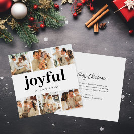Cartão De Festividades Natal Moderno de Família com 6 Fotos