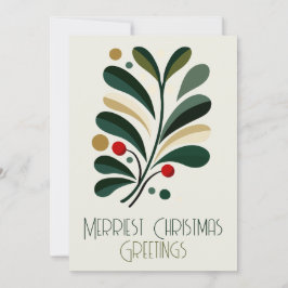 Cartão De Festividades Natal moderno do século médio