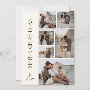 Cartão De Festividades Natal moderno e elegante da colagem de fotos