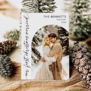 Cartão De Festividades Natal Moderno - Natal do Arch Casado