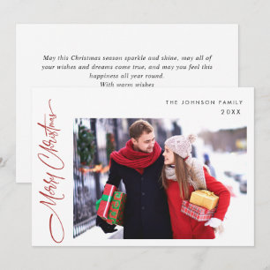 Cartão De Festividades Natal moderno Uma FOTO Saudação Código QR