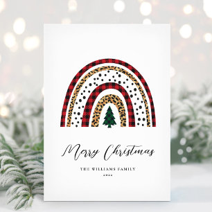 Cartão De Festividades Natal Moderno Único Arco-Íris Não Foto