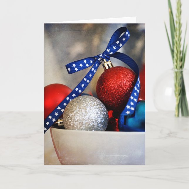 Cartão De Festividades Natal muito patriótico (Frente)