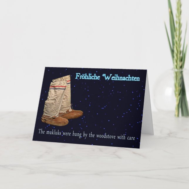 Cartão De Festividades Natal Mukluks (Frente)