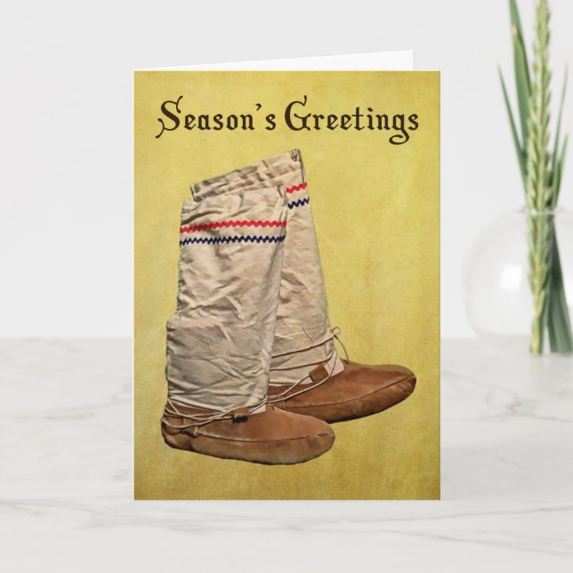 Cartão De Festividades Natal Mukluks (Frente)