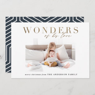 Cartão De Festividades Natal multi-foto de ouro religioso moderno