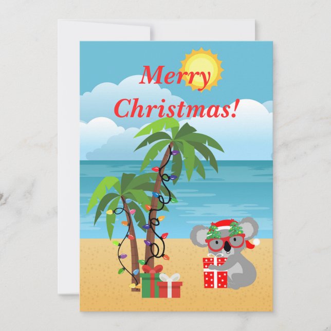 Cartão De Festividades Natal na Austrália (Frente)