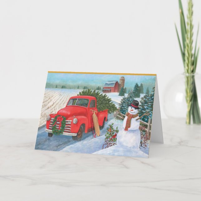 Cartão De Festividades Natal Na Fazenda (Frente)