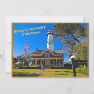 Cartão De Festividades Natal na feliz Lowcountry da Geórgia