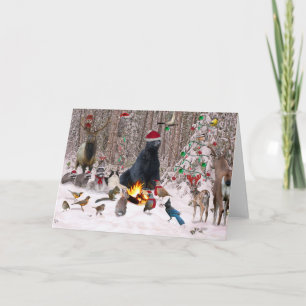 Cartão De Festividades Natal na floresta
