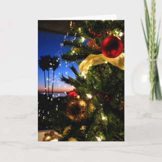 Cartão De Festividades Natal na praia