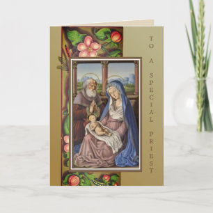Cartão De Festividades Natal Natividade Santa Família Vintage Religião