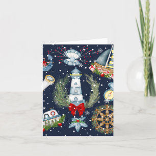 Cartão De Festividades Natal náutico
