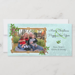 Cartão De Festividades Natal náutico na zona costeira de Starfish