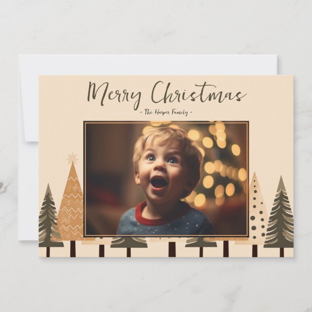 Cartão De Festividades Natal Neutro da Floresta de inverno (Frente)