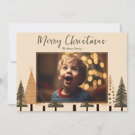 Cartão De Festividades Natal Neutro da Floresta de inverno