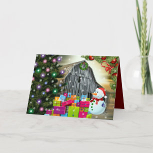 Cartão De Festividades Natal No Barn Frosty O Neve Presente