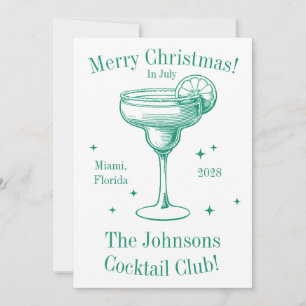Cartão De Festividades Natal no Cocktail Party Personalizado em julho