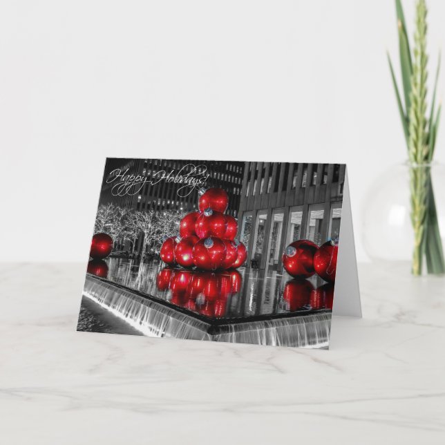 Cartão De Festividades Natal no feriado da Nova Iorque (Frente)